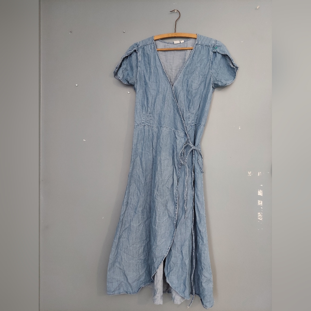GAP denim wrap-dress, size S